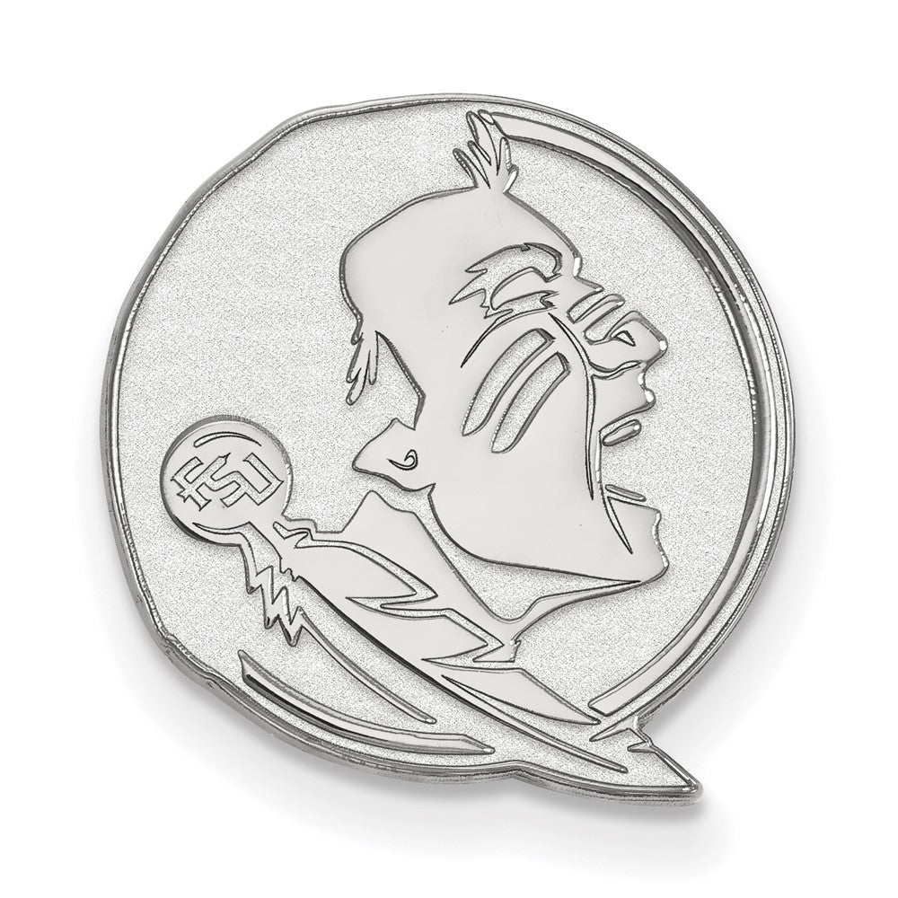 Sterling Silver Rhodium-plated LogoArt Florida State University Seminole Lapel Pin