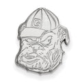 Sterling Silver Rhodium-plated LogoArt University of Georgia Bulldog Lapel Pin