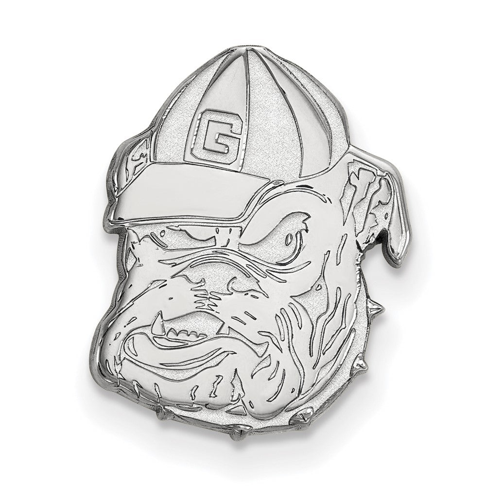 14k White Gold LogoArt University of Georgia Bulldog Lapel Pin