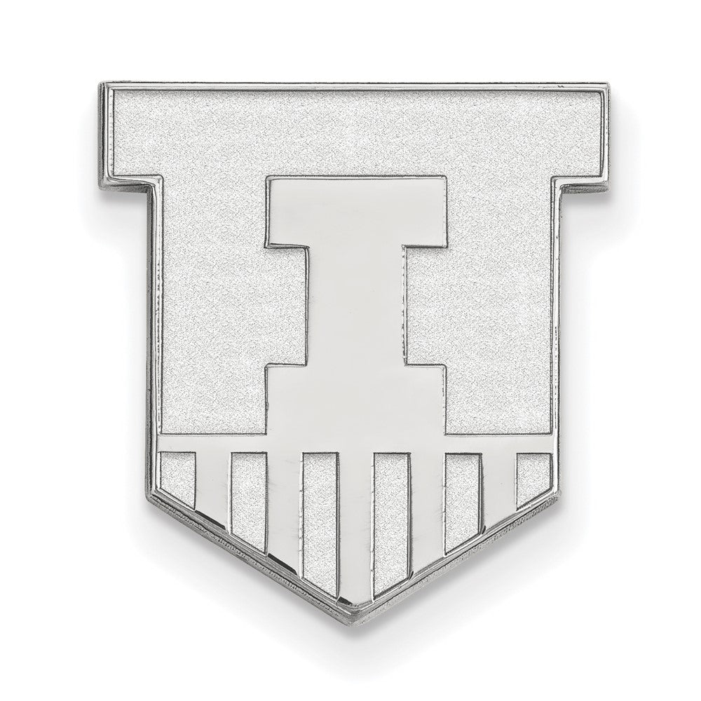 Sterling Silver Rhodium-plated LogoArt University of Illinois Victory Badge Lapel Pin