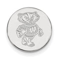 14k White Gold LogoArt University of Wisconsin Badger Lapel Pin