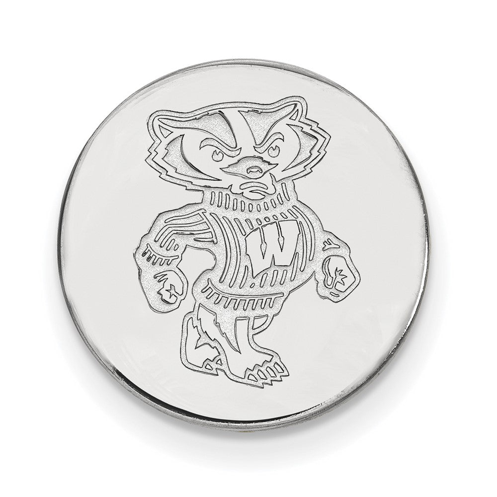 14k White Gold LogoArt University of Wisconsin Badger Lapel Pin