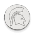 14k White Gold LogoArt Michigan State University Spartan Lapel Pin