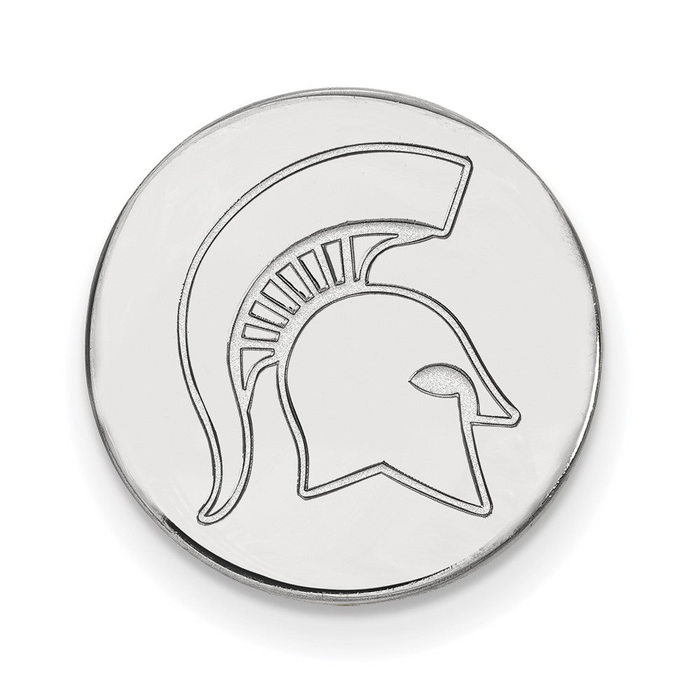 14k White Gold LogoArt Michigan State University Spartan Lapel Pin