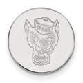 Sterling Silver Rhodium-plated LogoArt North Carolina State University Wolf Lapel Pin
