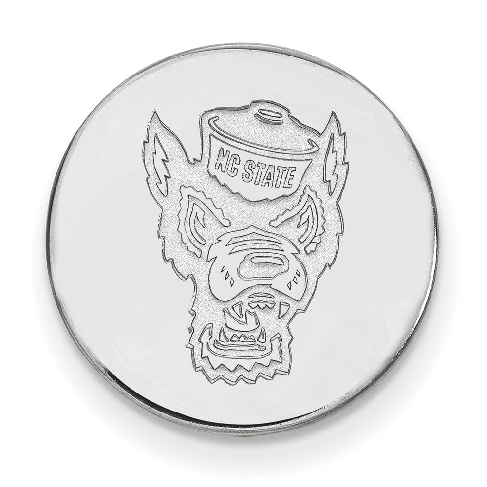 Sterling Silver Rhodium-plated LogoArt North Carolina State University Wolf Lapel Pin