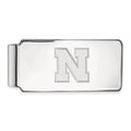 Sterling Silver Rhodium-plated LogoArt University of Nebraska Letter N Money Clip