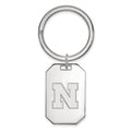 Sterling Silver Rhodium-plated LogoArt University of Nebraska Letter N Key Ring