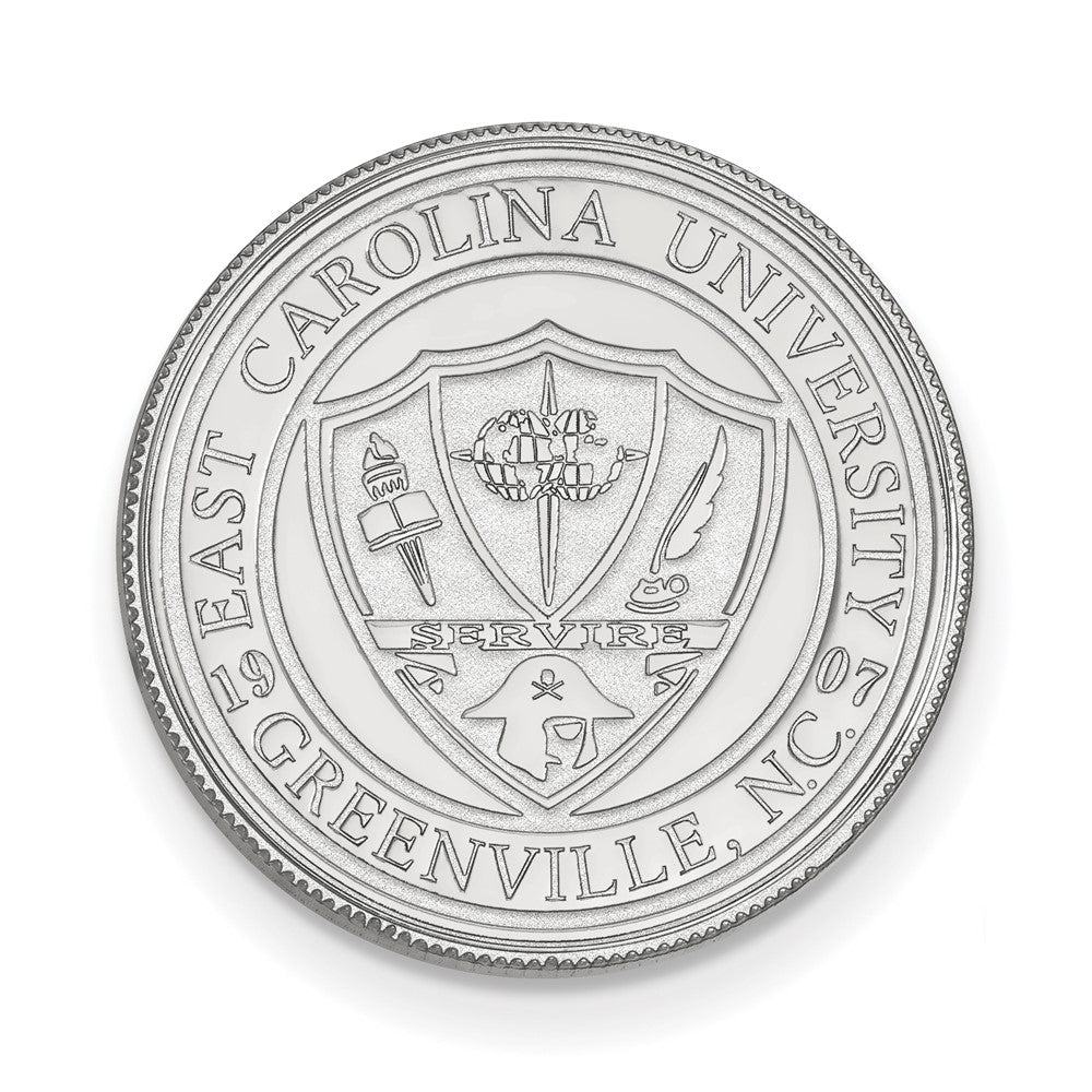 Sterling Silver Rhodium-plated LogoArt East Carolina University Crest Lapel Pin
