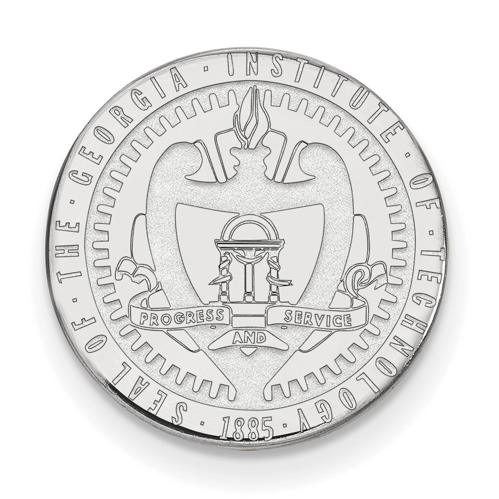 14k White Gold LogoArt Georgia Institute of Technology Crest Lapel Pin