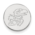 Sterling Silver Rhodium-plated LogoArt University of Kansas Jayhawk Lapel Pin