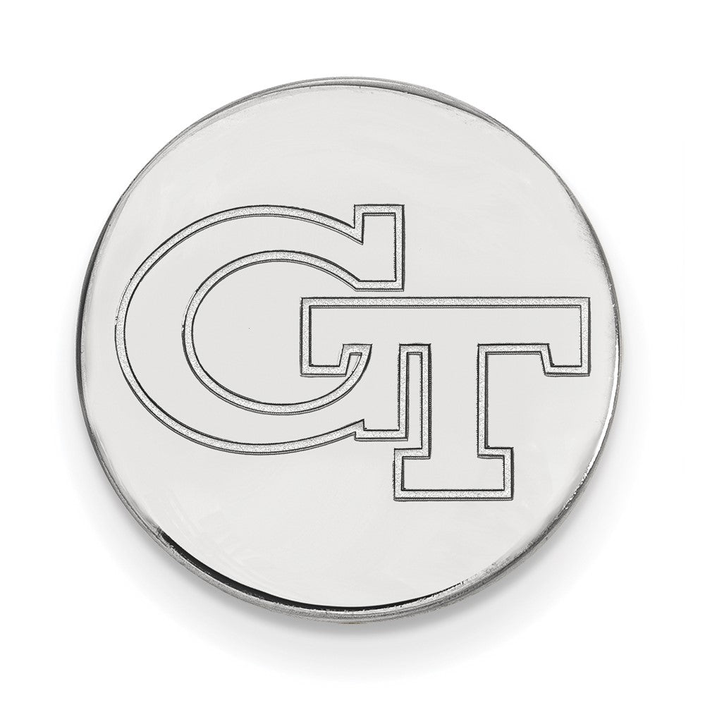 Sterling Silver Rhodium-plated LogoArt Georgia Institute of Technology G-T Lapel Pin
