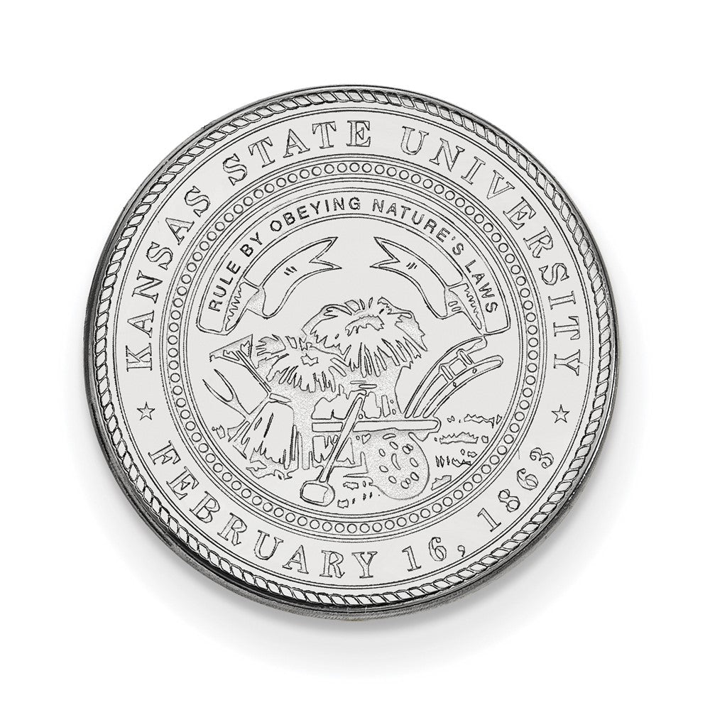 14k White Gold LogoArt Kansas State University Crest Lapel Pin