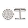 Sterling Silver Rhodium-plated LogoArt Kansas State University Crest Cuff Links