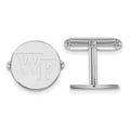 Sterling Silver Rhodium-plated LogoArt Wake Forest University W-F Cuff Links