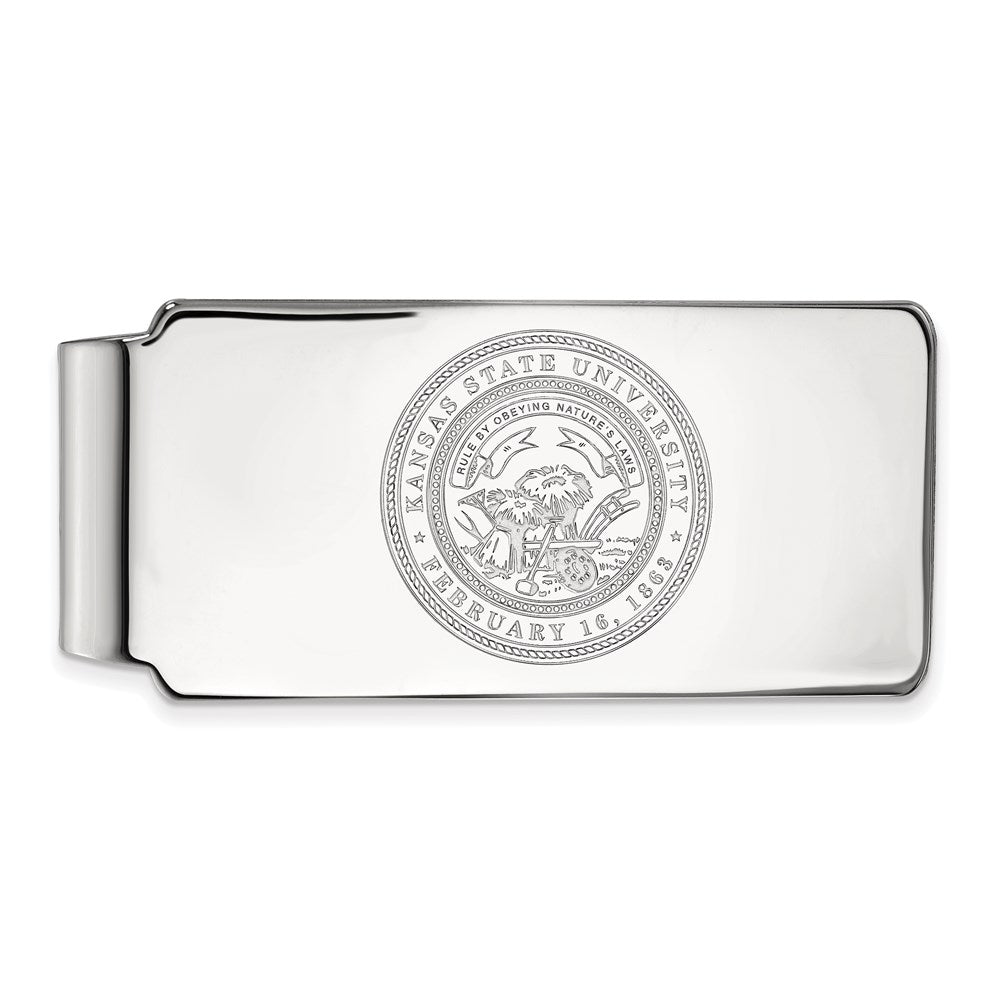 Sterling Silver Rhodium-plated LogoArt Kansas State University Crest Money Clip