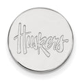 14k White Gold LogoArt University of Nebraska Huskers Lapel Pin