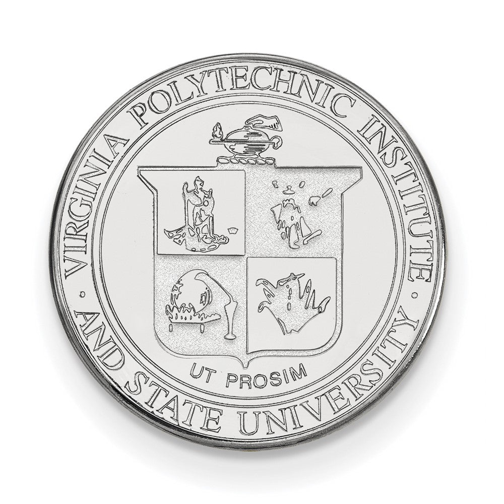 Sterling Silver Rhodium-plated LogoArt Virginia Tech Crest Lapel Pin