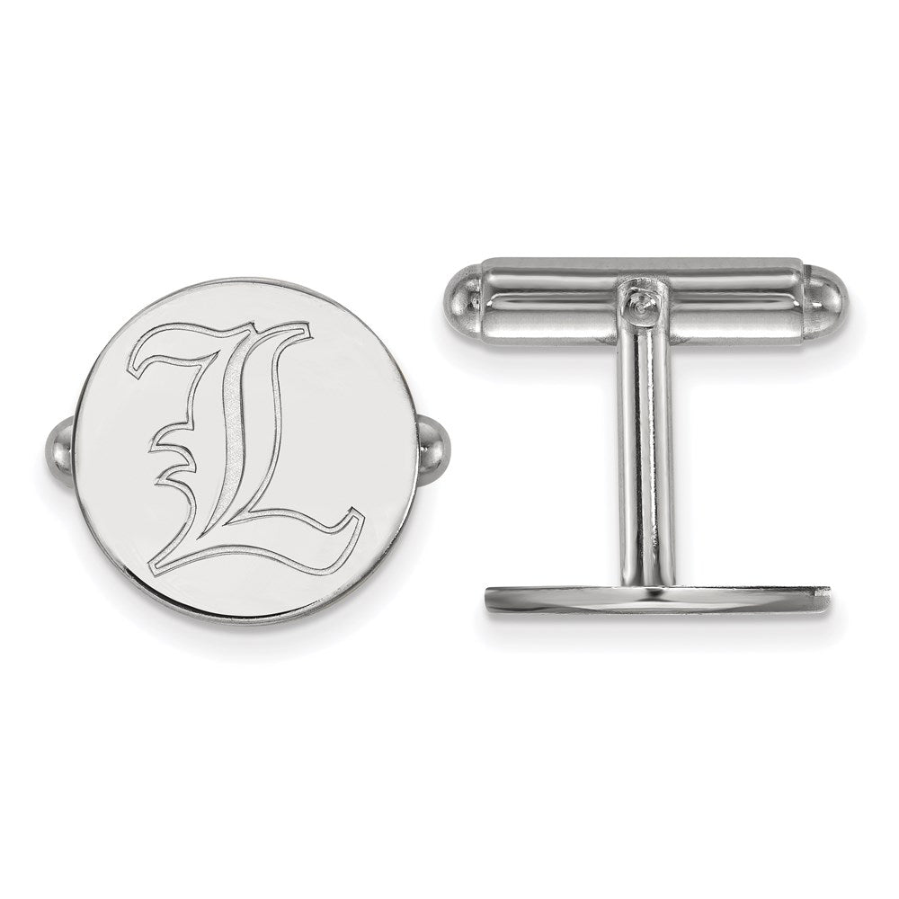 Sterling Silver Rhodium-plated LogoArt University of Louisville Letter L Cuff Links