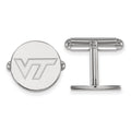 Sterling Silver Rhodium-plated LogoArt Virginia Tech V-T Cuff Links