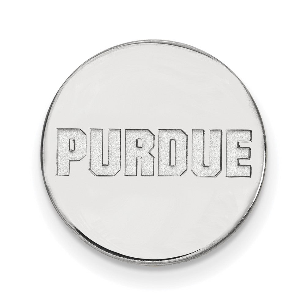 Sterling Silver Rhodium-plated LogoArt Purdue University Block Type Lapel Pin