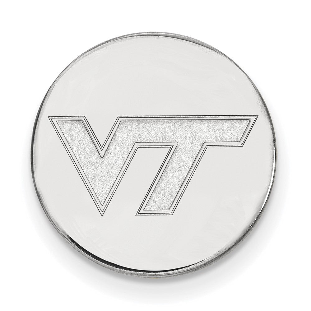 Sterling Silver Rhodium-plated LogoArt Virginia Tech V-T Lapel Pin