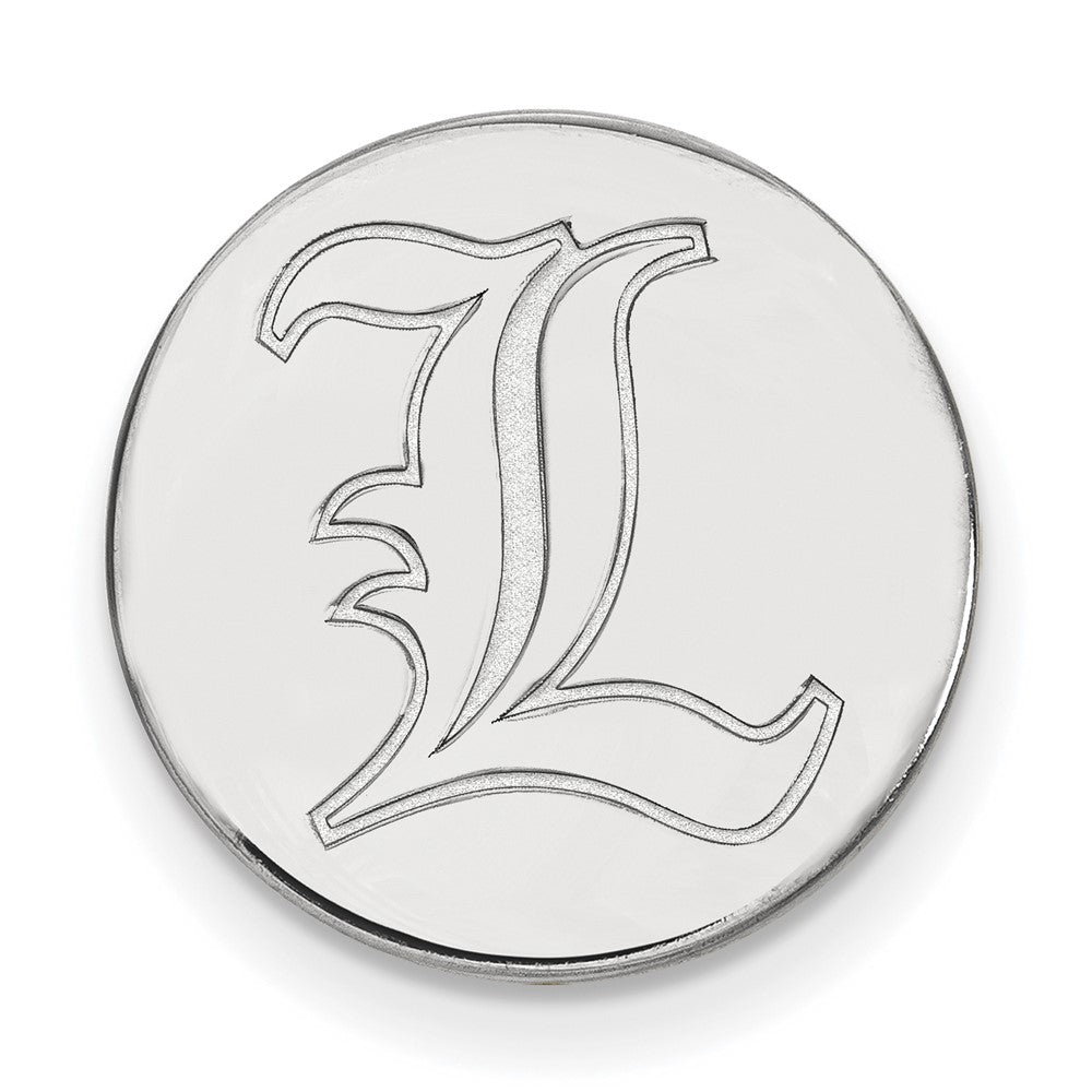 Sterling Silver Rhodium-plated LogoArt University of Louisville Letter L Lapel Pin