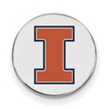 Sterling Silver Rhodium-plated University of Illinois Letter I Enameled Lapel Pin