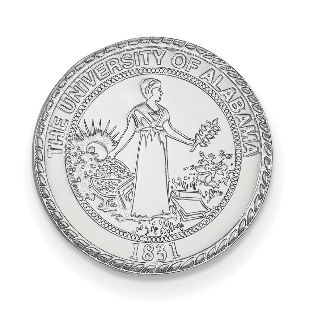 14k White Gold LogoArt University of Alabama Crest Lapel Pin