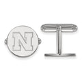 Sterling Silver Rhodium-plated LogoArt University of Nebraska Letter N Cuff Links