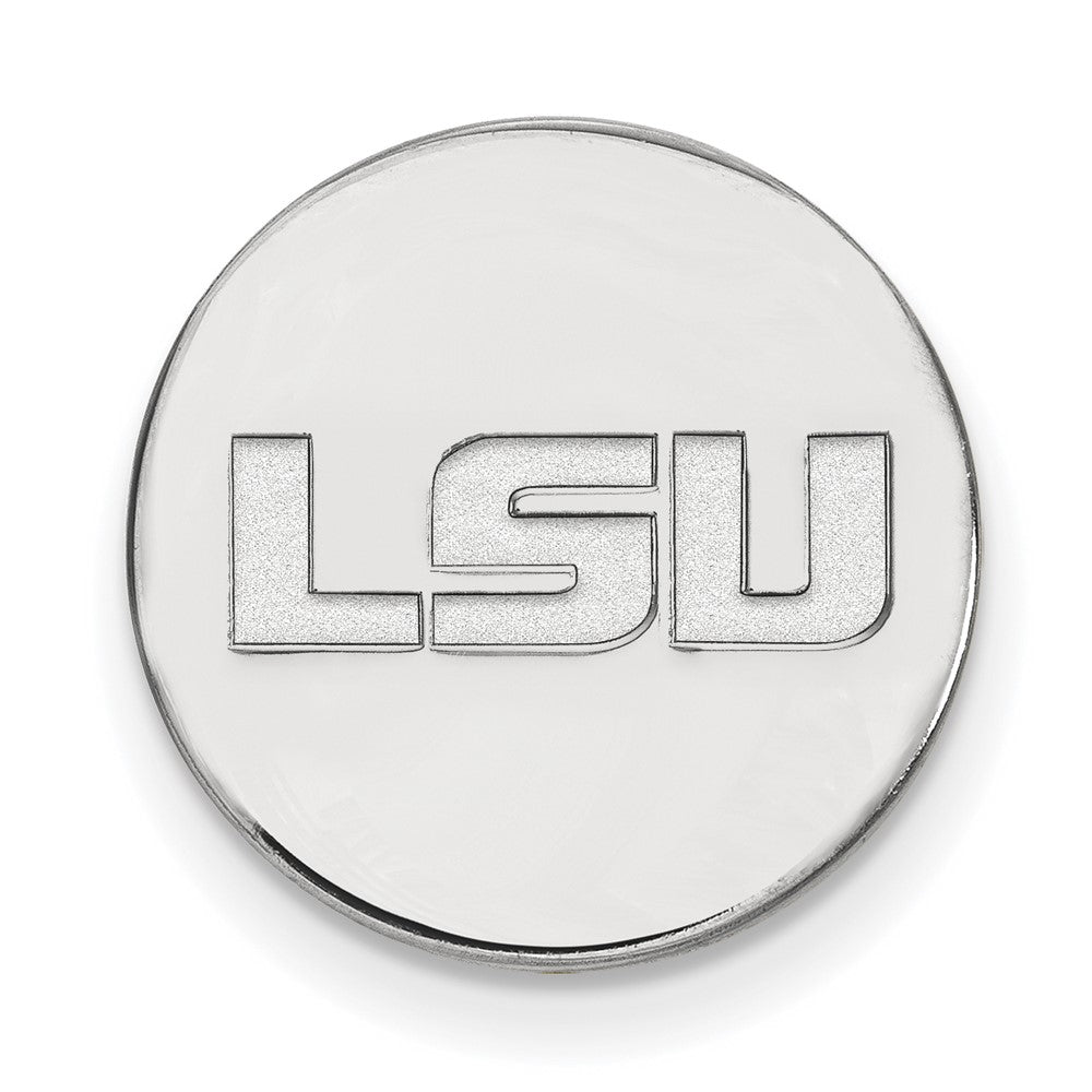 Sterling Silver Rhodium-plated LogoArt Louisiana State University L-S-U Lapel Pin
