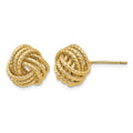 14k 12mm Polished and Twisted Love Knot Post Earrings, 12 x 12 mm