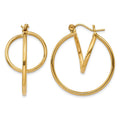 14k Fashion Circle Hoop Earrings, 24 x 1.5 mm