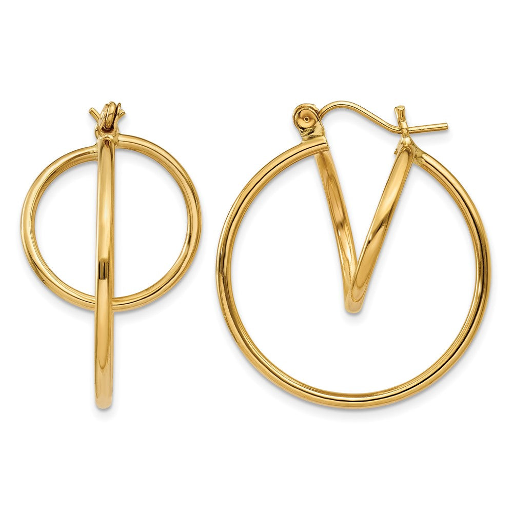 14k Fashion Circle Hoop Earrings, 24 x 1.5 mm