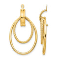14k Polished Double Oval Doorknocker Earring Jackets, 36 x 21 mm