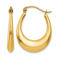 14k Polished Hoop Earrings, 13 x 4 mm