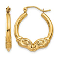 14k Polished Ram Hoop Earrings, 24.25 x 2.75 mm