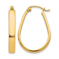10K Polished Hinged Hoop Earrings, 26.5 x 3.5 mm