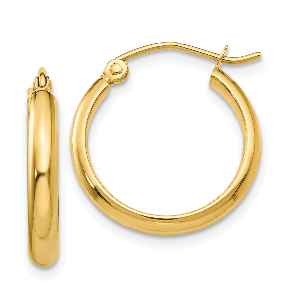 14k 2.75x18mm Polished Tube Hoop Earrings, 18 x 2.75 mm