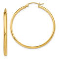 14k 2.75x35mm Polished Tube Hoop Earrings, 35 x 2.75 mm