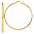 14k 2.75x50mm Polished Tube Hoop Earrings, 50 x 2.75 mm