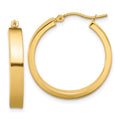 14k 4x25mm Polished Tube Hoop Earrings, 25 x 4 mm, 2.08 g