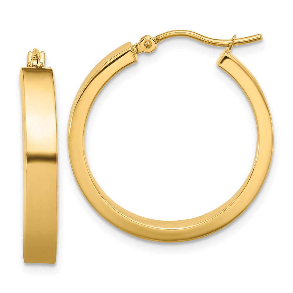 14k 4x25mm Polished Tube Hoop Earrings, 25 x 4 mm, 2.08 g
