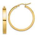 14k 4x28mm Polished Tube Hoop Earrings, 28 x 4 mm
