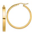 14k 4x35mm Polished Tube Hoop Earrings, 35 x 4 mm, 3.13 g