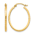 10K D/C Hinged Hoop Earrings, 27 x 1.5 mm