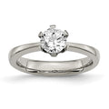 Titanium CZ Ring, Size 6