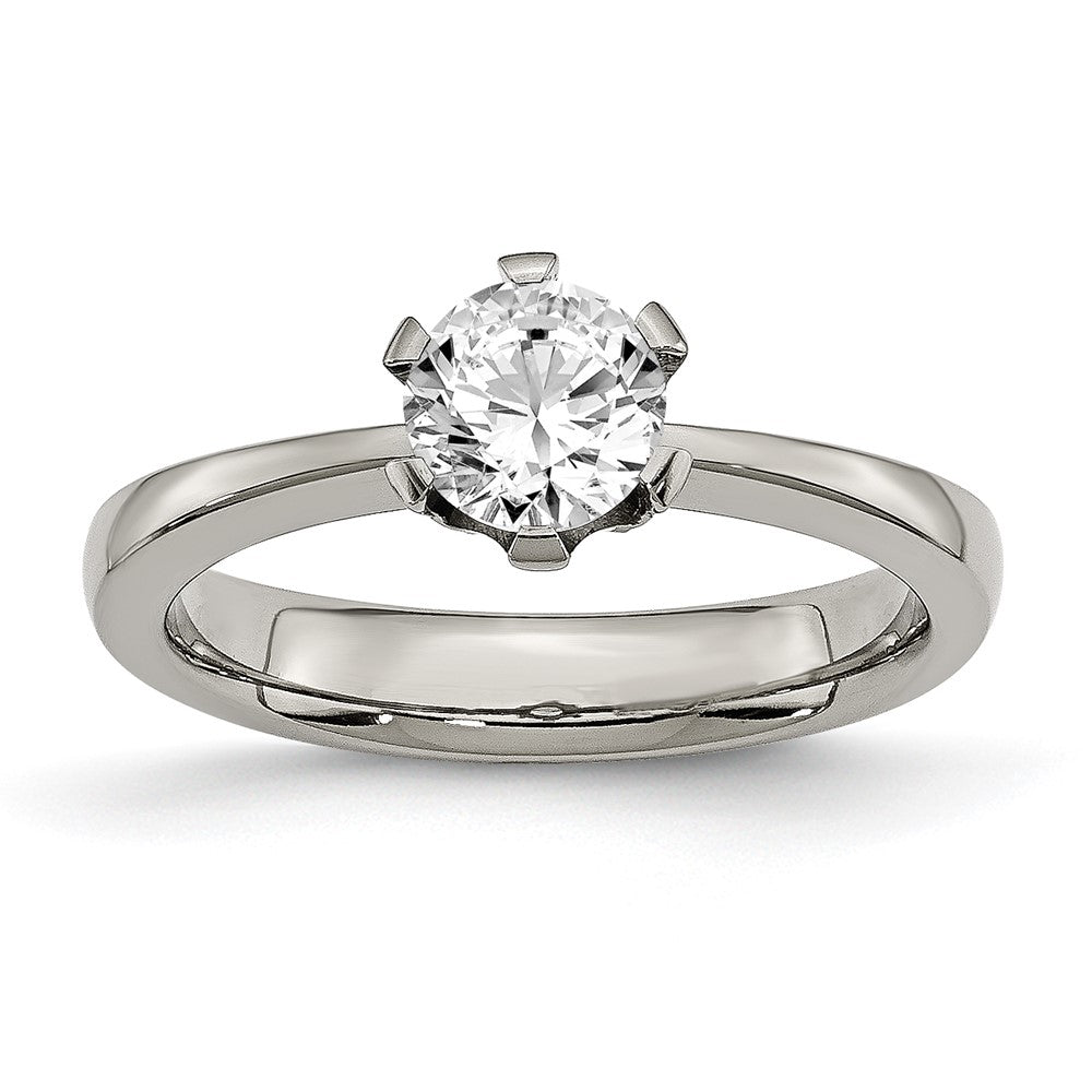 Titanium CZ Ring, Size 6