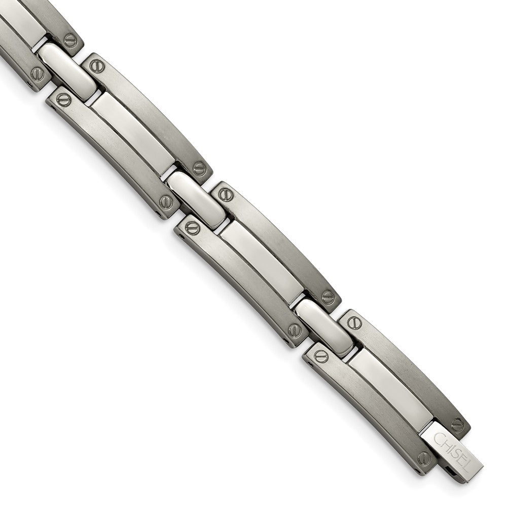 Chisel Titanium Brushed and Polished 8.5 inch Bracelet, 8.5 x 8 mm