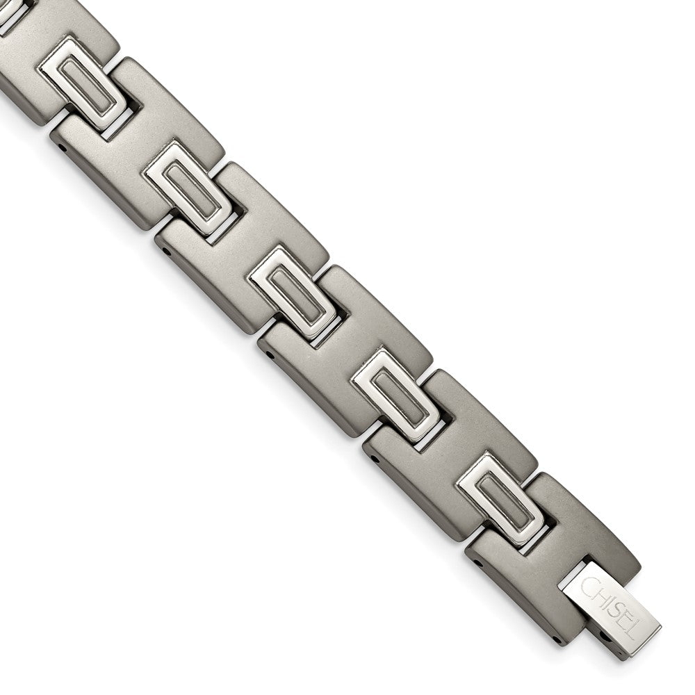Chisel Titanium Brushed and Polished 8.75 inch Bracelet, 8.75 x 10 mm, 31.12 g